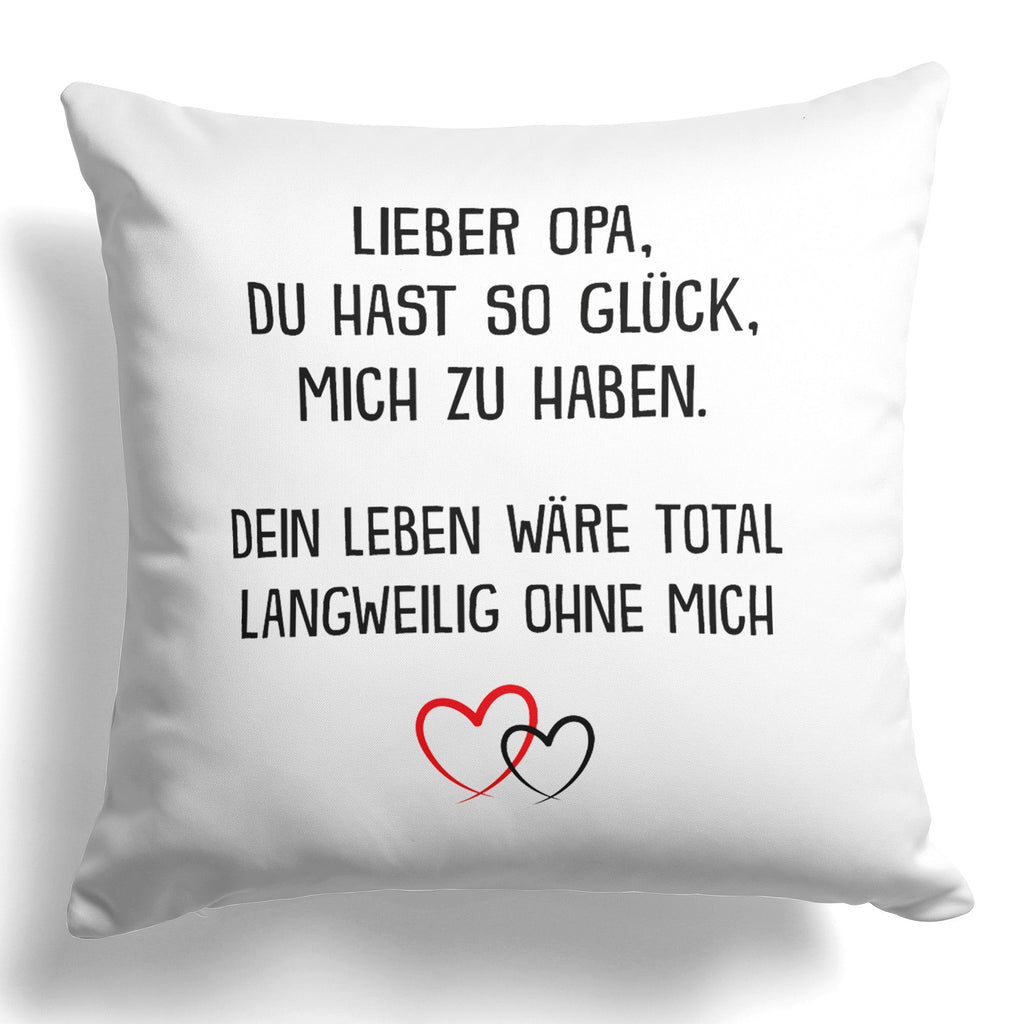 22Feels® Opa Geschenk - Kissen mit Spruch (Weiss 40x40cm)-Kissen Weiss 40x40-22Feels