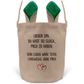 22Feels® Opa Grossvater Osterkorb mit Henkel Ostergeschenk Tragetasche Ostern Deko Osternest Körbchen Hasenohren (Beige/Grün)-Ostern Tragetasche-22Feels