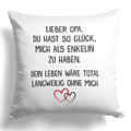 22Feels® Opa Geschenk von der Enkelin - Kissen mit Spruch (Weiss 40x40cm)-Kissen Weiss 40x40-22Feels