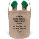 22Feels® Opa Osterkorb von Enkelin Grossvater mit Henkel Ostergeschenk Tragetasche Ostern Deko Osternest Körbchen Hasenohren (Beige/Grün)-Ostern Tragetasche-22Feels