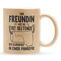 22Feels® Freundin Geschenk zum Jahrestag, Valentinstag etc. - Glitzertasse mit Spruch (Gold, 320ml)-Glitzertasse Gold 320ml-22Feels