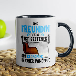 22Feels® Freundin Geschenk zum Jahrestag, Valentinstag etc. - Tasse mit Spruch (Weiss-Schwarz, 320ml)-TwoTone Tasse Weiss-Schwarz 320ml-22Feels