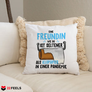 22Feels® Freundin Geschenk zum Jahrestag, Valentinstag etc. - Kissen mit Spruch (Weiss 40x40cm)-Kissen Weiss 40x40-22Feels