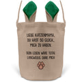 22Feels® Katzenmama Frauchen Katzen Osterkorb mit Henkel Ostergeschenk Tragetasche Ostern Deko Osternest Körbchen Hasenohren (Beige/Grün)-Ostern Tragetasche-22Feels