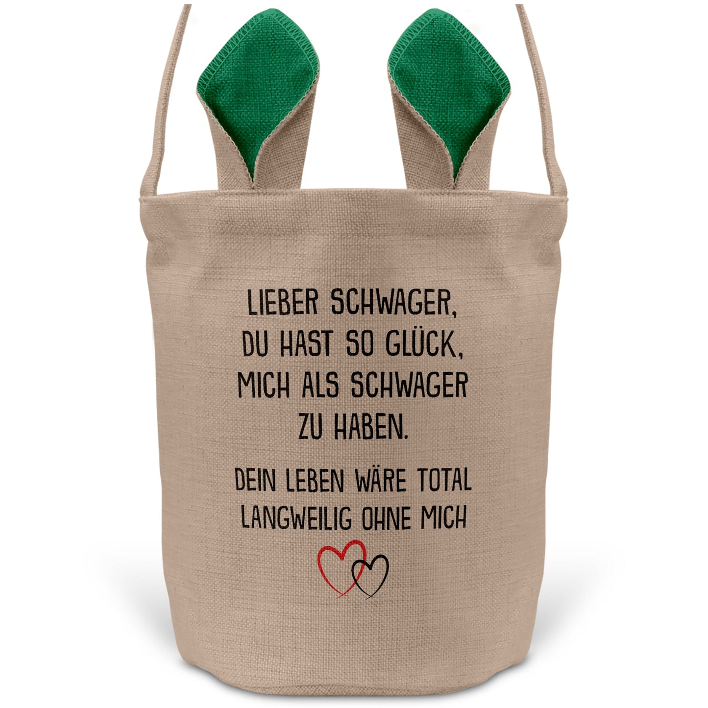 22Feels® Schwager Osterkorb von Schwager mit Henkel Ostergeschenk Tragetasche Ostern Deko Osternest Körbchen Hasenohren (Beige/Grün)-Ostern Tragetasche-22Feels
