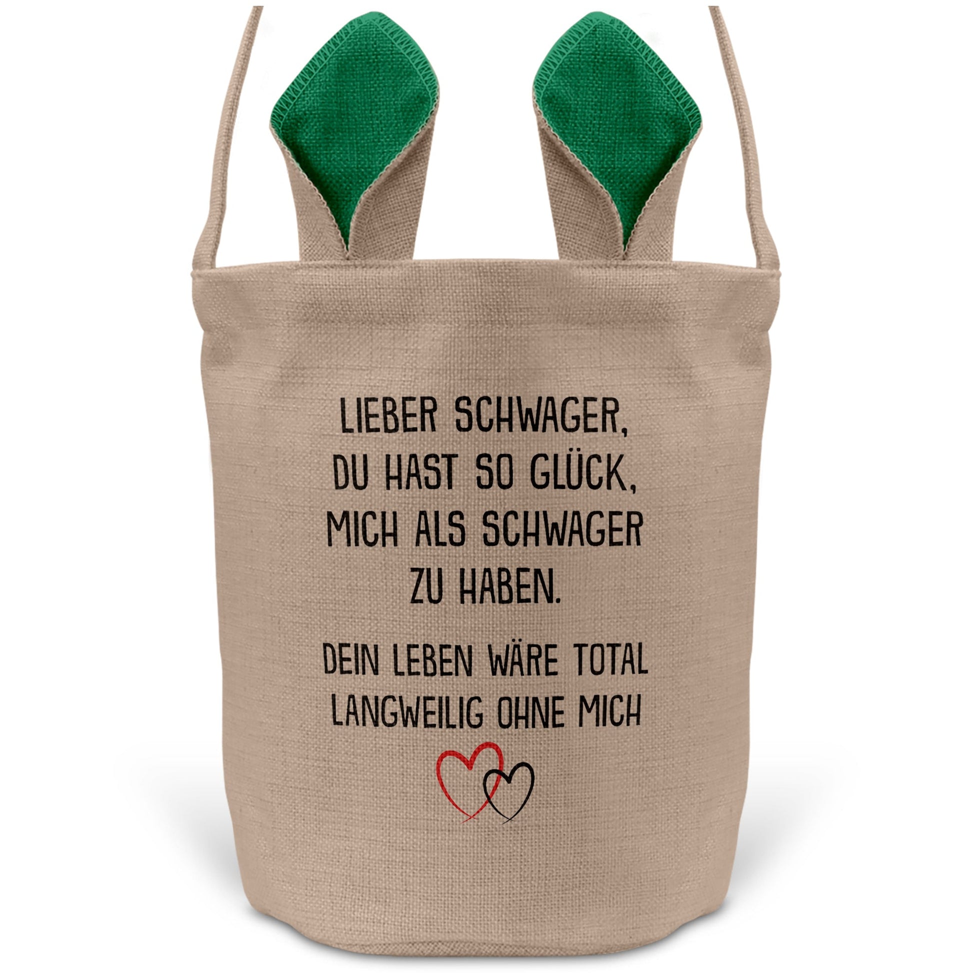 22Feels® Schwager Osterkorb von Schwager mit Henkel Ostergeschenk Tragetasche Ostern Deko Osternest Körbchen Hasenohren (Beige/Grün)-Ostern Tragetasche-22Feels