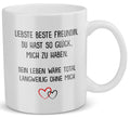 22Feels® Geschenk für Beste Freundin - Tasse mit Spruch: Glück mich zu haben (Weiss, 320ml)-Weisse Tasse 320ml-22Feels