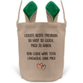 22Feels® Beste Freundin BFF Osterkorb mit Henkel Ostergeschenk Tragetasche Ostern Deko Osternest Körbchen Hasenohren (Beige/Grün)-Ostern Tragetasche-22Feels