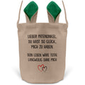 22Feels® Patenonkel Pate Osterkorb mit Henkel Ostergeschenk Tragetasche Ostern Deko Osternest Körbchen Hasenohren (Beige/Grün)-Ostern Tragetasche-22Feels