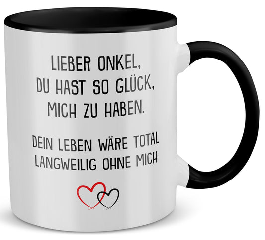 22Feels® Onkel Geschenk - Tasse mit Spruch (Weiss-Schwarz, 320ml)-TwoTone Tasse Weiss-Schwarz 320ml-22Feels