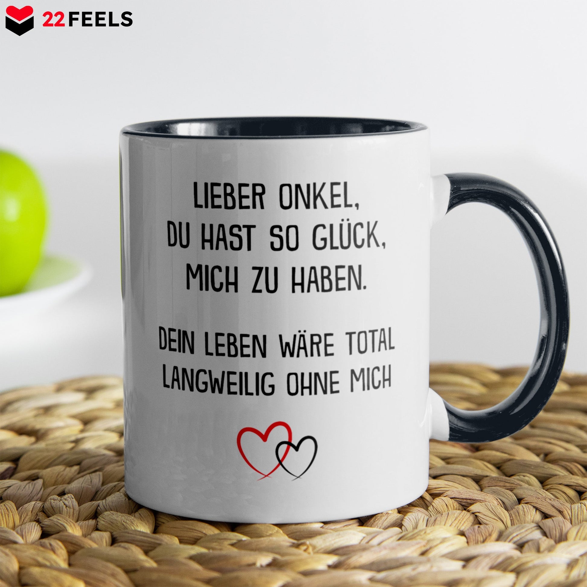 22Feels® Onkel Geschenk - Tasse mit Spruch (Weiss-Schwarz, 320ml)-TwoTone Tasse Weiss-Schwarz 320ml-22Feels