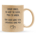 22Feels® Onkel Geschenk - Glitzertasse mit Spruch (Gold, 320ml)-Glitzertasse Gold 320ml-22Feels