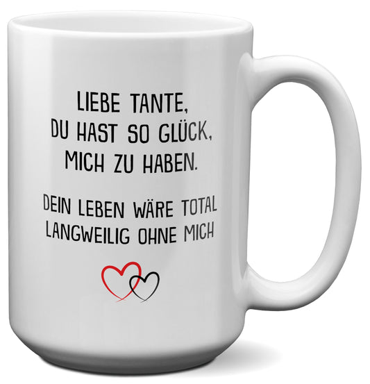 22Feels® Tante Geschenk - XL Tasse mit Spruch (Weiss, 440ml)-Weisse XL Tasse 440ml-22Feels