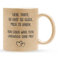 22Feels® Tante Geschenk - Glitzertasse mit Spruch (Gold, 320ml)-Glitzertasse Gold 320ml-22Feels