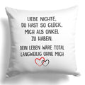 22Feels® Nichte Geschenk vom Onkel - Kissen mit Spruch (Weiss 40x40cm)-Kissen Weiss 40x40-22Feels