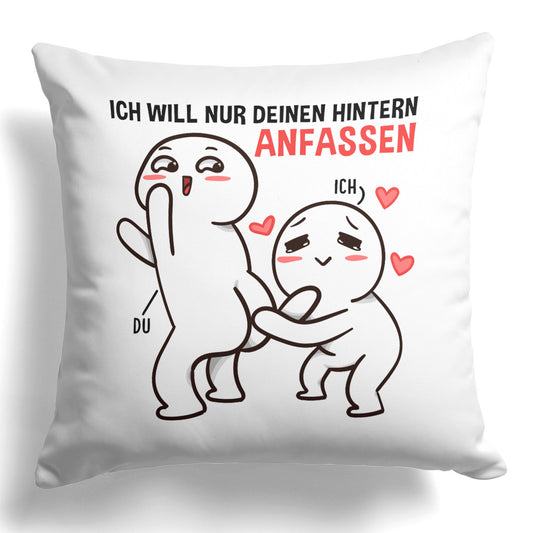 22Feels® Paar Geschenk zum Jahrestag, Valentinstag, Hochzeitstag etc. - Kissen mit Spruch (Weiss 40x40cm)-Kissen Weiss 40x40-22Feels