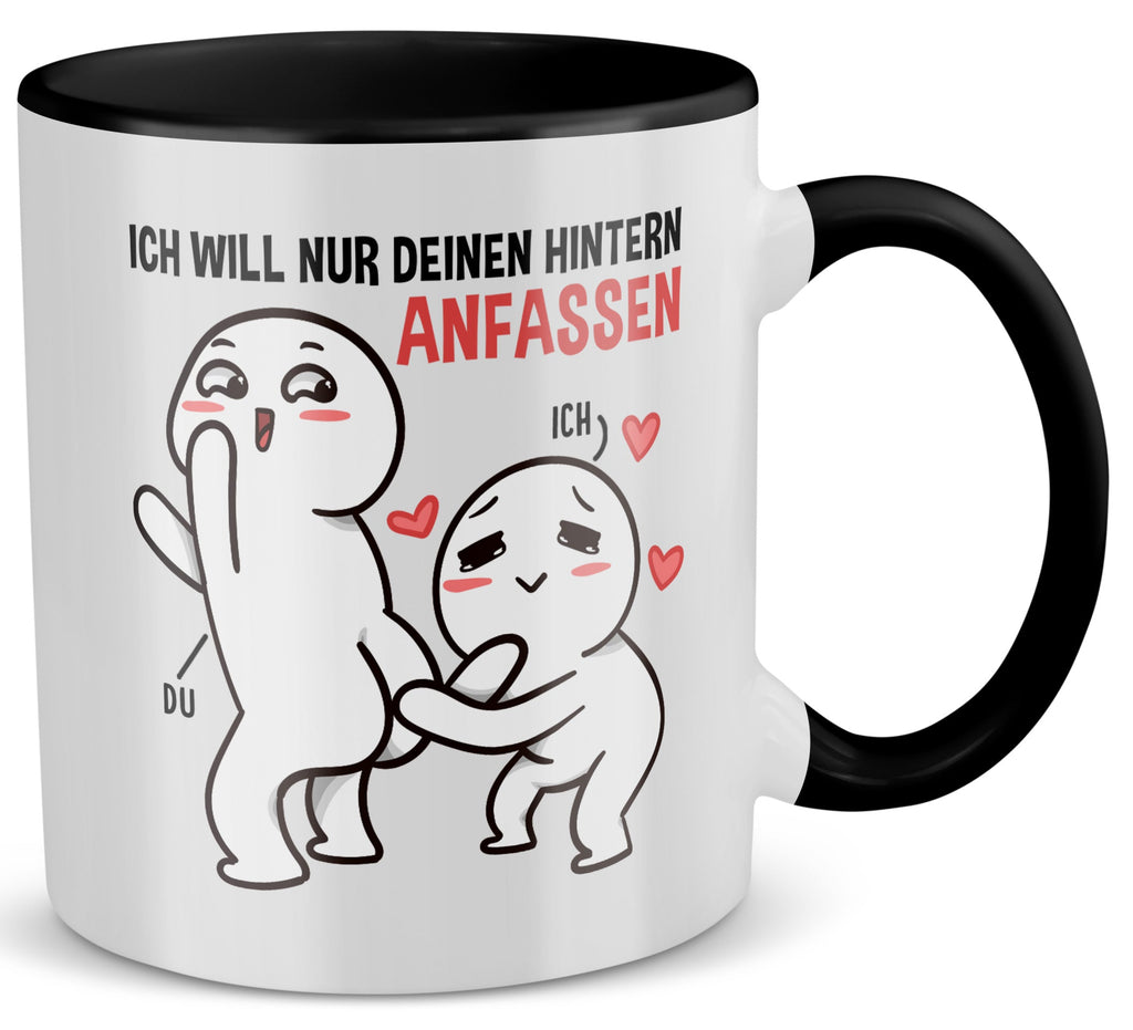 22Feels® Pärchen Geschenk zum Jahrestag, Hochzeitstag, Valentinstag etc. - Tasse mit Spruch (Weiss-Schwarz, 320ml)-TwoTone Tasse Weiss-Schwarz 320ml-22Feels