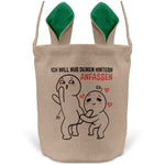 22Feels® Männer Frauen Osterkorb Ehefrau Ehemann Freund Freundin Ostern mit Henkel Ostergeschenk Tragetasche Ostern Deko Osternest Körbchen Hasenohren (Beige/Grün)-Ostern Tragetasche-22Feels