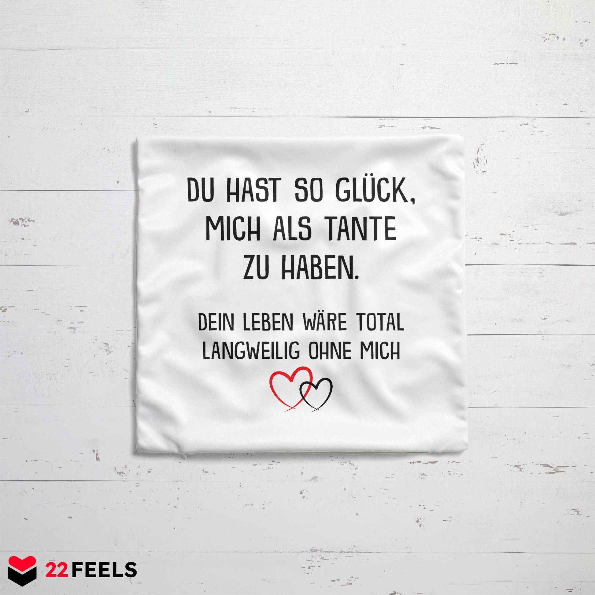 22Feels® Geschenk für Nichte oder Neffe - Kissen mit Spruch (Weiss 40x40cm)-Kissen Weiss 40x40-22Feels