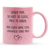22Feels® Papa Geschenk - Glitzertasse mit Spruch (Pink, 320ml)-Glitzertasse Pink 320ml-22Feels