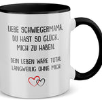 22Feels® Schwiegermama Geschenk - Tasse mit Spruch (Weiss-Schwarz, 320ml)-TwoTone Tasse Weiss-Schwarz 320ml-22Feels