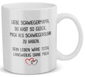 22Feels® Schwiegermama Geschenk von Schwiegersohn bzw. Bräutigam - Tasse mit Spruch: Glück mich zu haben (Weiss, 320ml)-Weisse Tasse 320ml-22Feels