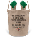 22Feels® Schwiegermama Osterkorb von Schwiegersohn mit Henkel Ostergeschenk Tragetasche Ostern Deko Osternest Körbchen Hasenohren (Beige/Grün)-Ostern Tragetasche-22Feels