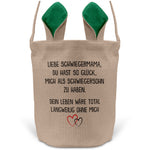 22Feels® Schwiegermama Osterkorb von Schwiegersohn mit Henkel Ostergeschenk Tragetasche Ostern Deko Osternest Körbchen Hasenohren (Beige/Grün)-Ostern Tragetasche-22Feels