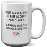22Feels® Schwiegerpapa Geschenk - XL Tasse mit Spruch (Weiss, 440ml)-Weisse XL Tasse 440ml-22Feels