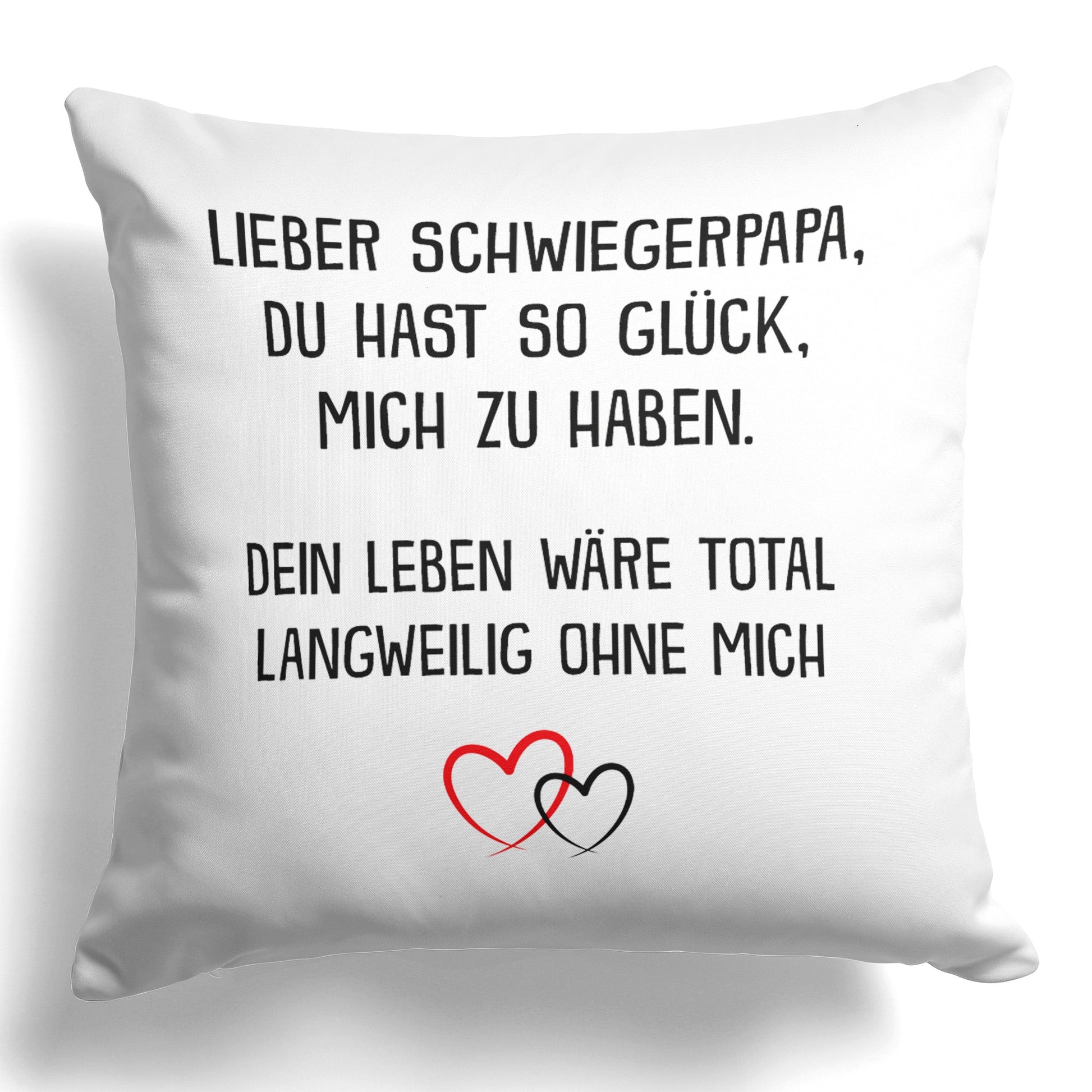 22Feels® Schwiegerpapa Geschenk - Kissen mit Spruch (Weiss 40x40cm)-Kissen Weiss 40x40-22Feels