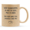 22Feels® Schwiegerpapa Geschenk - Glitzertasse mit Spruch (Gold, 320ml)-Glitzertasse Gold 320ml-22Feels