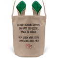 22Feels® Schwiegerpapa Osterkorb mit Henkel Ostergeschenk Tragetasche Ostern Deko Osternest Körbchen Hasenohren (Beige/Grün)-Ostern Tragetasche-22Feels