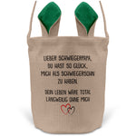 22Feels® Schwiegerpapa Osterkorb von Schwiegersohn mit Henkel Ostergeschenk Tragetasche Ostern Deko Osternest Körbchen Hasenohren (Beige/Grün)-Ostern Tragetasche-22Feels