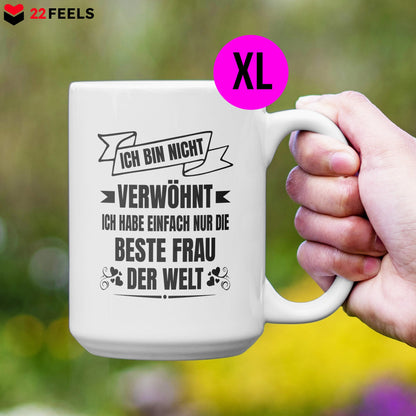 22Feels® Ehemann Geschenk zum Hochzeitstag, Valentinstag etc. - XL Tasse mit Spruch (Weiss, 440ml)-Weisse XL Tasse 440ml-22Feels