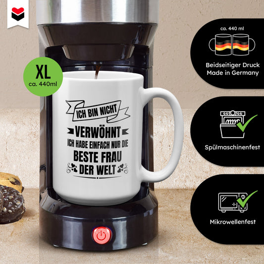 22Feels® Ehemann Geschenk zum Hochzeitstag, Valentinstag etc. - XL Tasse mit Spruch (Weiss, 440ml)-Weisse XL Tasse 440ml-22Feels