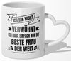 22Feels® Ehemann Geschenk zum Hochzeitstag, Valentinstag etc. - Tasse mit Spruch: Nicht Verwöhnt (Herzhenkel, Weiss, 320ml)-Tasse Weiss Herzhenkel 320ml-22Feels