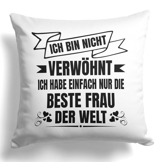22Feels® Ehemann Geschenk zum Hochzeitstag, Valentinstag etc. - Kissen mit Spruch (Weiss 40x40cm)-Kissen Weiss 40x40-22Feels