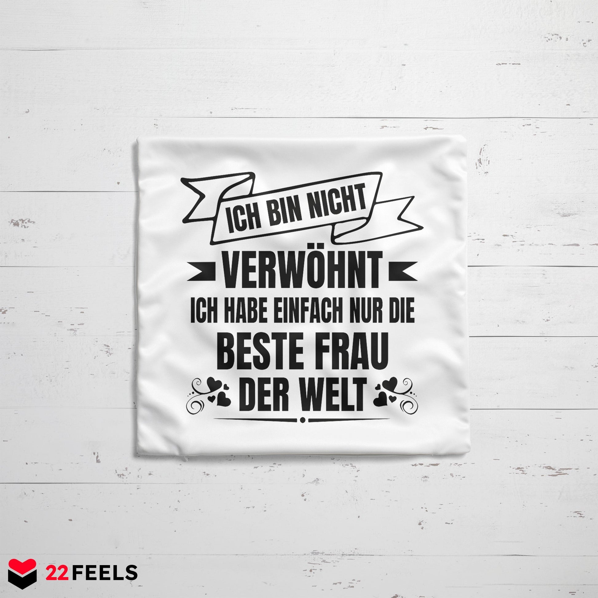 22Feels® Ehemann Geschenk zum Hochzeitstag, Valentinstag etc. - Kissen mit Spruch (Weiss 40x40cm)-Kissen Weiss 40x40-22Feels