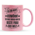 22Feels® Ehemann Geschenk zum Hochzeitstag, Valentinstag etc. - Glitzertasse mit Spruch (Pink, 320ml)-Glitzertasse Pink 320ml-22Feels