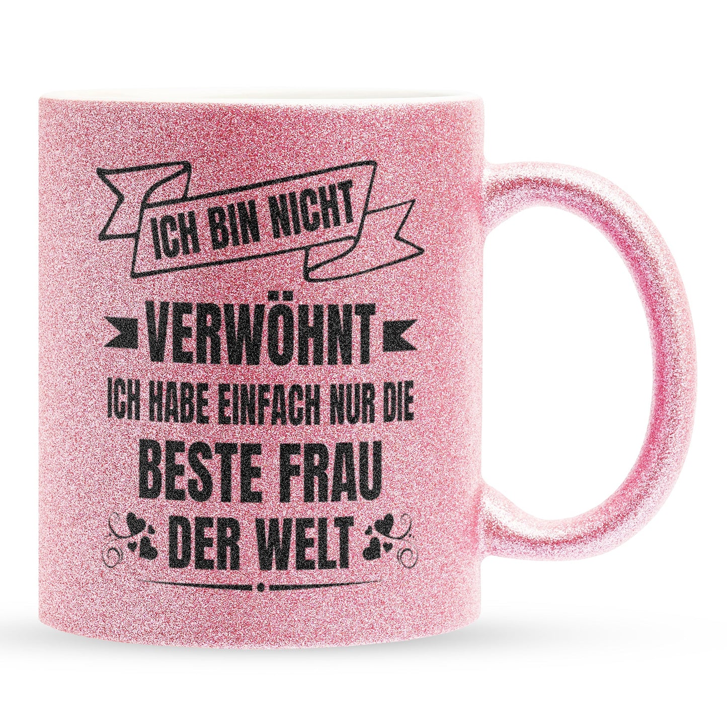 22Feels® Ehemann Geschenk zum Hochzeitstag, Valentinstag etc. - Glitzertasse mit Spruch (Pink, 320ml)-Glitzertasse Pink 320ml-22Feels