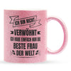 22Feels® Ehemann Geschenk zum Hochzeitstag, Valentinstag etc. - Glitzertasse mit Spruch (Pink, 320ml)-Glitzertasse Pink 320ml-22Feels
