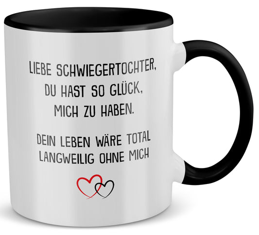 22Feels® Schwiegertochter Geschenk - Tasse mit Spruch (Weiss-Schwarz, 320ml)-TwoTone Tasse Weiss-Schwarz 320ml-22Feels