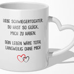 22Feels® Schwiegertochter Geschenk - Tasse mit Spruch (Herzhenkel, Weiss, 320ml)-Tasse Weiss Herzhenkel 320ml-22Feels