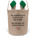 22Feels® Schwiegertochter Frauen Osterkorb mit Henkel Ostergeschenk Tragetasche Ostern Deko Osternest Körbchen Hasenohren (Beige/Grün)-Ostern Tragetasche-22Feels