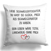 22Feels® Schwiegertochter Geschenk vom Schwiegerpapa - Kissen mit Spruch (Weiss 40x40cm)-Kissen Weiss 40x40-22Feels