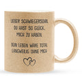 22Feels® Schwiegersohn Geschenk - Glitzertasse mit Spruch (Gold, 320ml)-Glitzertasse Gold 320ml-22Feels