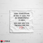 22Feels® Schwiegersohn Geschenk vom Schwiegerpapa - Kissen mit Spruch (Weiss 40x40cm)-Kissen Weiss 40x40-22Feels