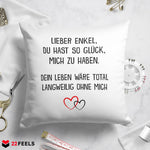 22Feels® Enkel Geschenk - Kissen mit Spruch (Weiss 40x40cm)-Kissen Weiss 40x40-22Feels