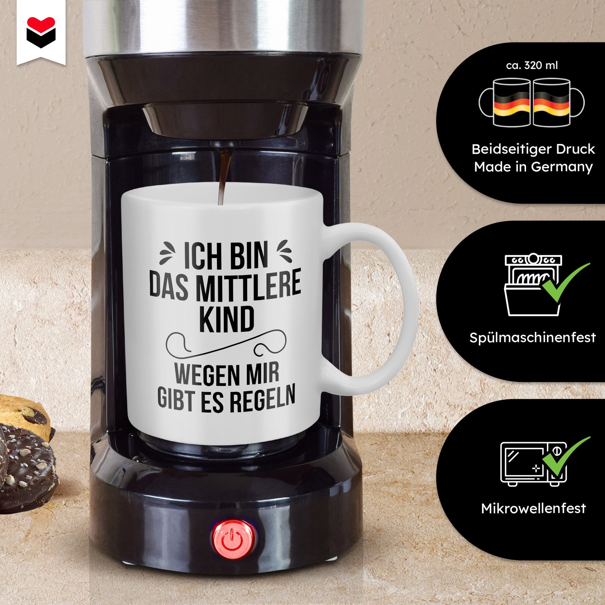 22Feels® Kinder bzw. Geschwister Geschenk - Tasse mit Spruch (Weiss, 320ml)-Weisse Tasse 320ml-22Feels