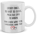 22Feels® Geschenk für Enkel von Oma - Tasse mit Spruch: Glück mich zu haben (Weiss, 320ml)-Weisse Tasse 320ml-22Feels